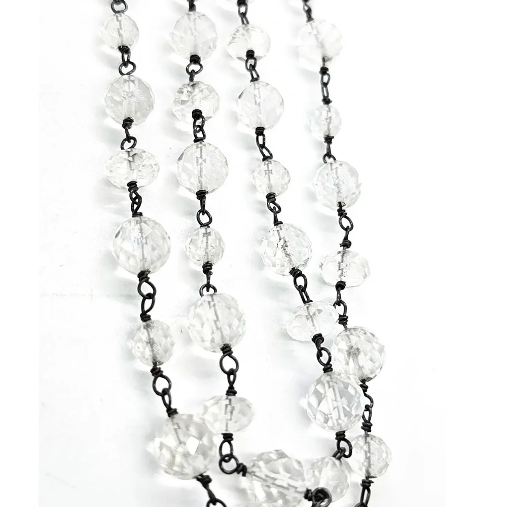 Silpada Sterling Silver Glass Bead Nugget Toggle Necklace 35” long - Picture 3 of 12